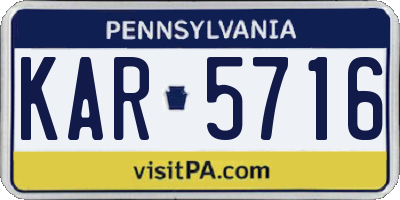 PA license plate KAR5716