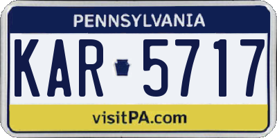 PA license plate KAR5717