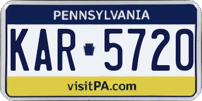 PA license plate KAR5720
