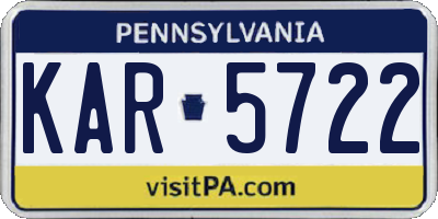 PA license plate KAR5722
