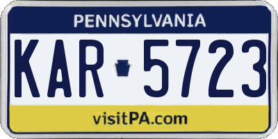 PA license plate KAR5723