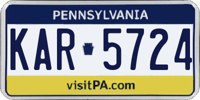PA license plate KAR5724
