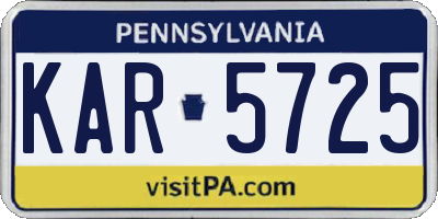 PA license plate KAR5725