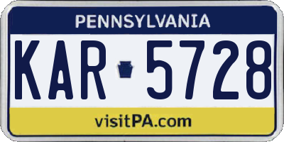 PA license plate KAR5728