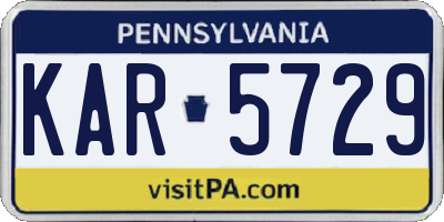 PA license plate KAR5729