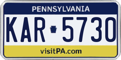 PA license plate KAR5730