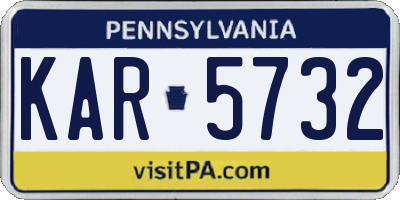 PA license plate KAR5732