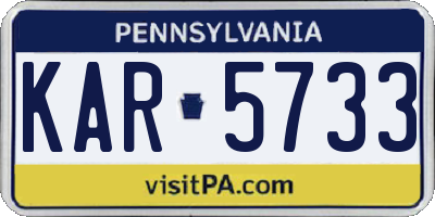 PA license plate KAR5733
