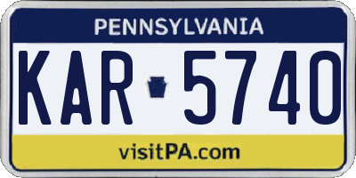 PA license plate KAR5740