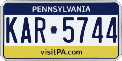 PA license plate KAR5744