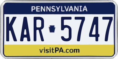 PA license plate KAR5747