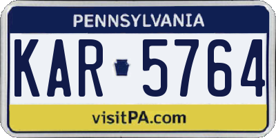 PA license plate KAR5764