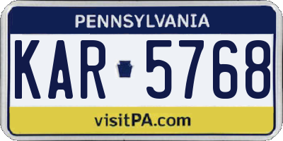 PA license plate KAR5768