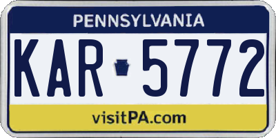 PA license plate KAR5772