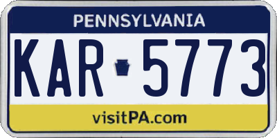 PA license plate KAR5773