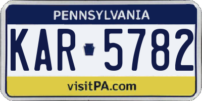 PA license plate KAR5782