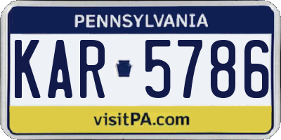 PA license plate KAR5786