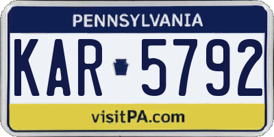 PA license plate KAR5792