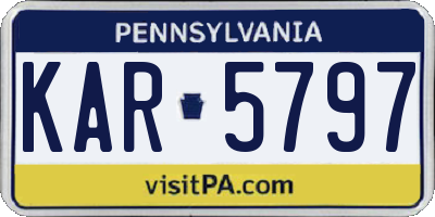 PA license plate KAR5797