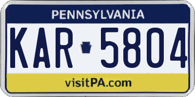 PA license plate KAR5804