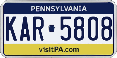 PA license plate KAR5808