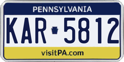 PA license plate KAR5812