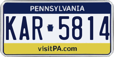 PA license plate KAR5814