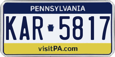 PA license plate KAR5817