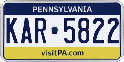 PA license plate KAR5822