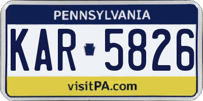 PA license plate KAR5826