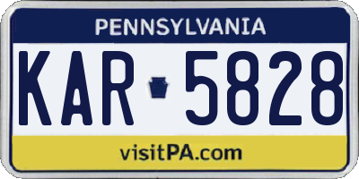 PA license plate KAR5828