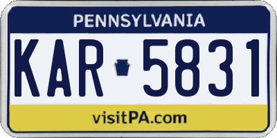 PA license plate KAR5831