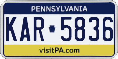 PA license plate KAR5836
