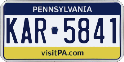 PA license plate KAR5841