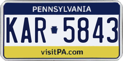 PA license plate KAR5843