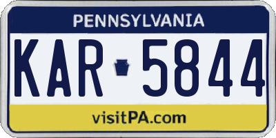 PA license plate KAR5844