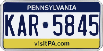 PA license plate KAR5845