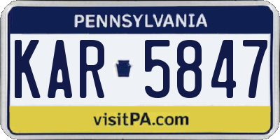 PA license plate KAR5847