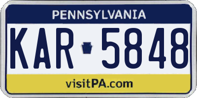 PA license plate KAR5848