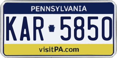 PA license plate KAR5850