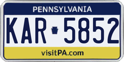 PA license plate KAR5852