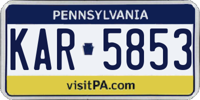 PA license plate KAR5853