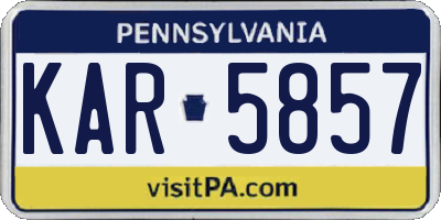 PA license plate KAR5857