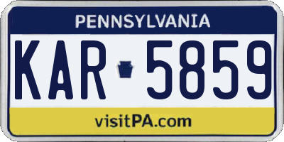 PA license plate KAR5859