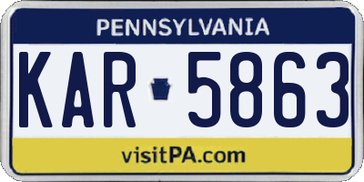 PA license plate KAR5863