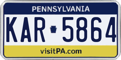 PA license plate KAR5864