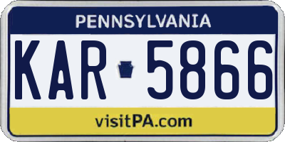PA license plate KAR5866