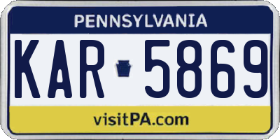 PA license plate KAR5869