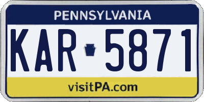 PA license plate KAR5871