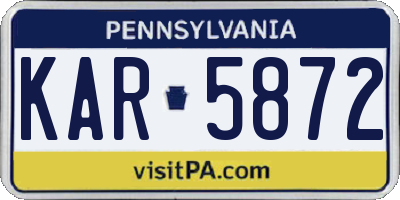 PA license plate KAR5872